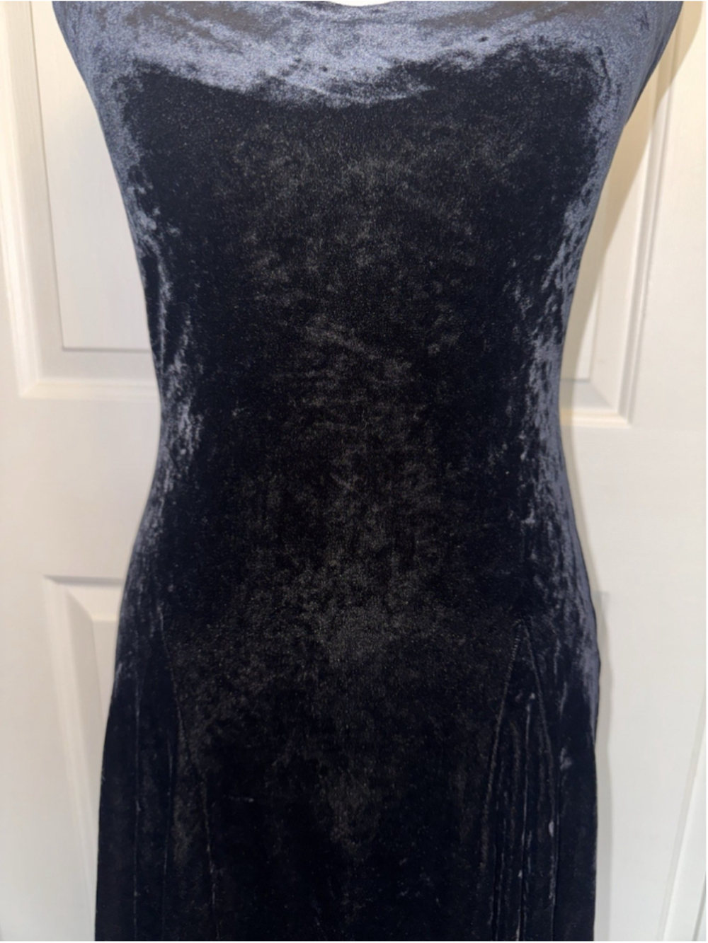 Vintage Betsey Johnson Black Crushed Velvet Mini Slip Dress L Goth Whimsigoth - Picture 5 of 9